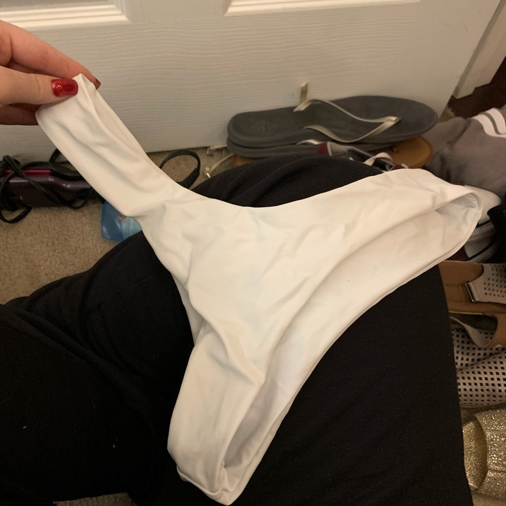 white bikini thong